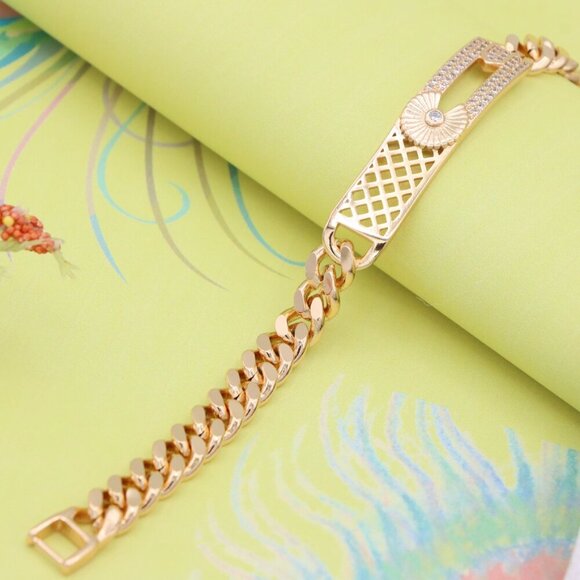 Rose Gold Bracelet with Diamond Sunray and Cutout Detailing, XPBL0707 - Picture 7 of 12